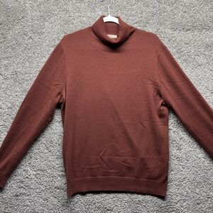 SUITSUPPLY Wool Cashmere Sweater Men's LARGE High Turtle Neck Pullover EUC